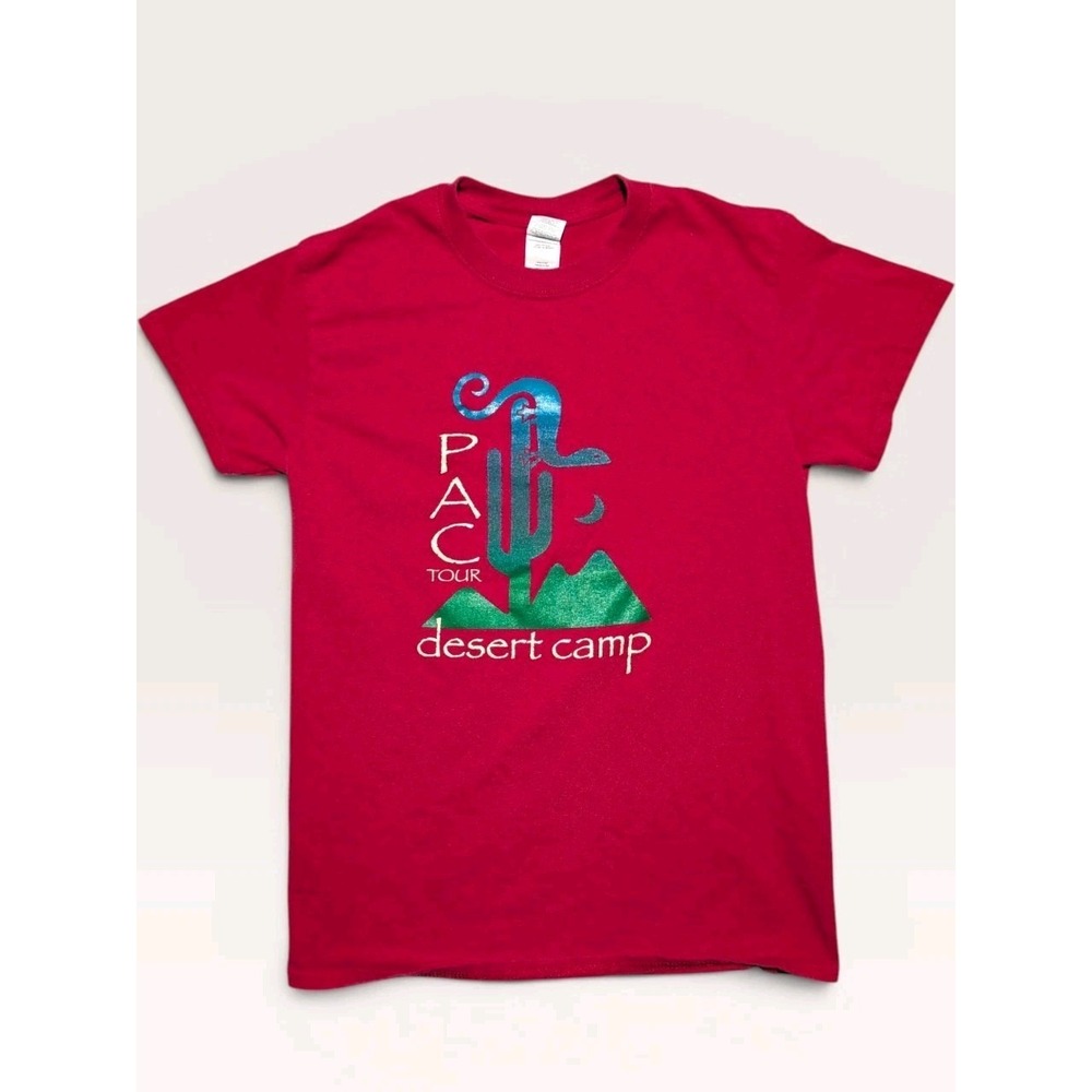 PAC Tour Desert Camp‎ Red Graphic T-Shirt Gildan Heavy Cotton Size Small